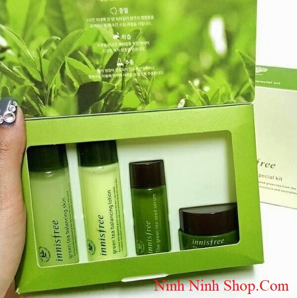 [ĐẠI HẠ GIÁ]Bộ dưỡng da trà xanh mini Innisfree Green Tea Special Kit 4 in 1