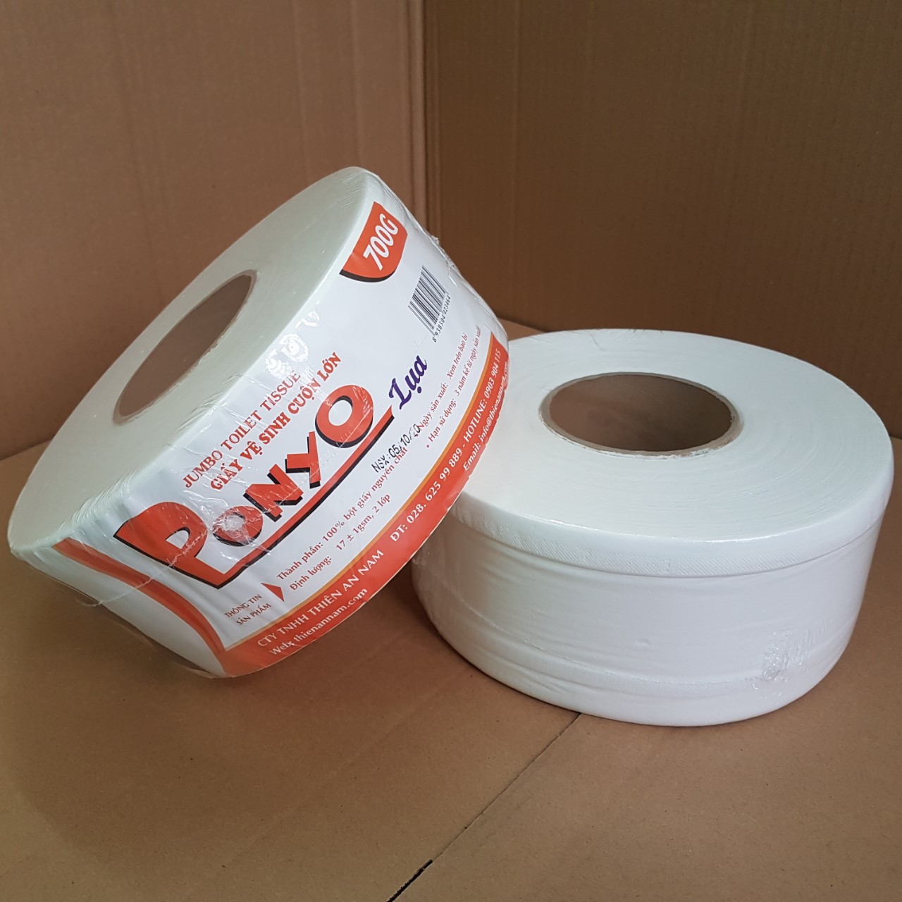 Combo 6 cuộn giấy vệ sinh cuộn lớn 700g Ponyo - Lụa