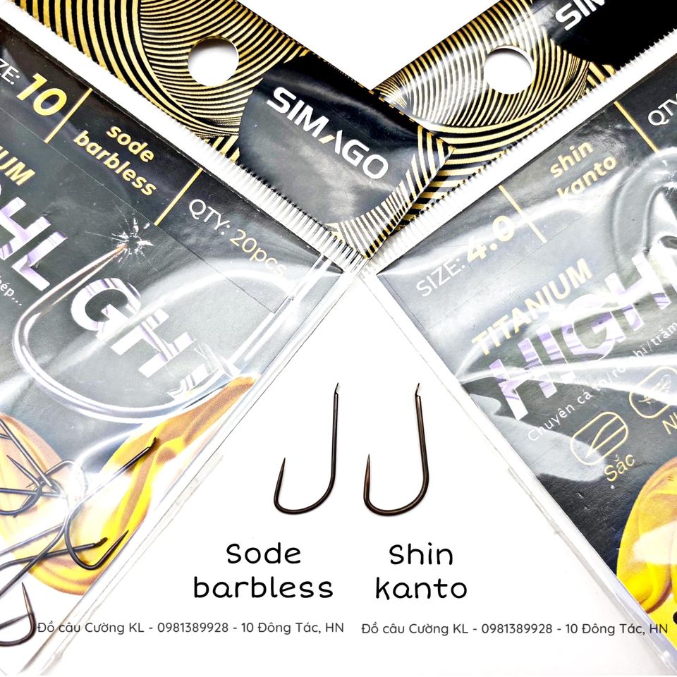 Lưỡi đơn câu cá Simago Titanium Highlight Shinkanto THẾ HỆ MỚI