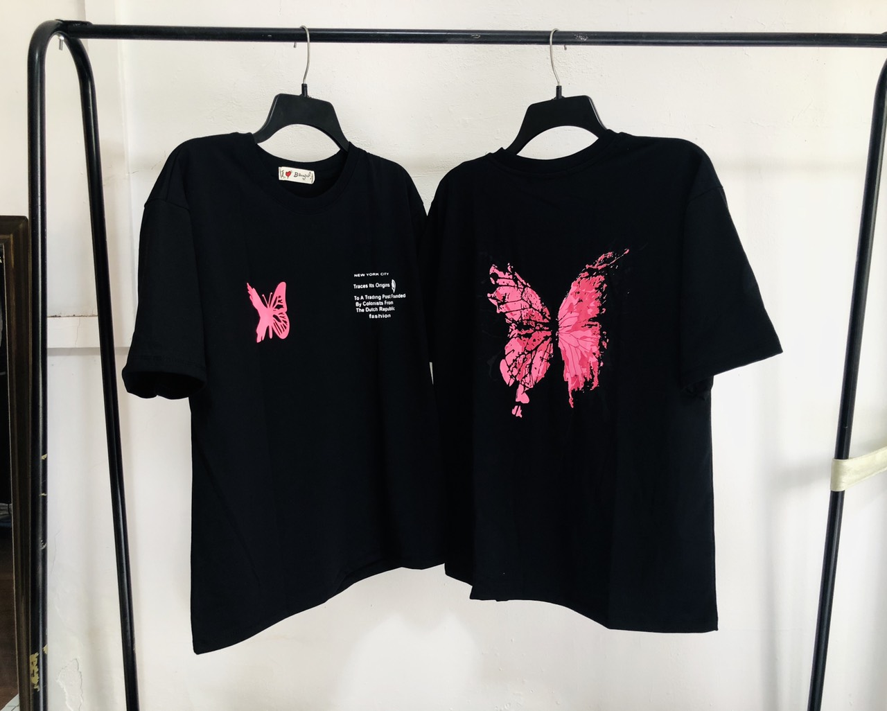 Áo thun bướm tay lỡ form rộng unisex (hình thật)
