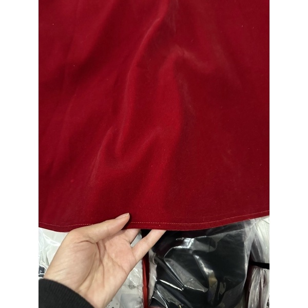 Váy Nhung Phối Cổ Dáng Sơ Mi Có BIGSIZE_Haxuanstore