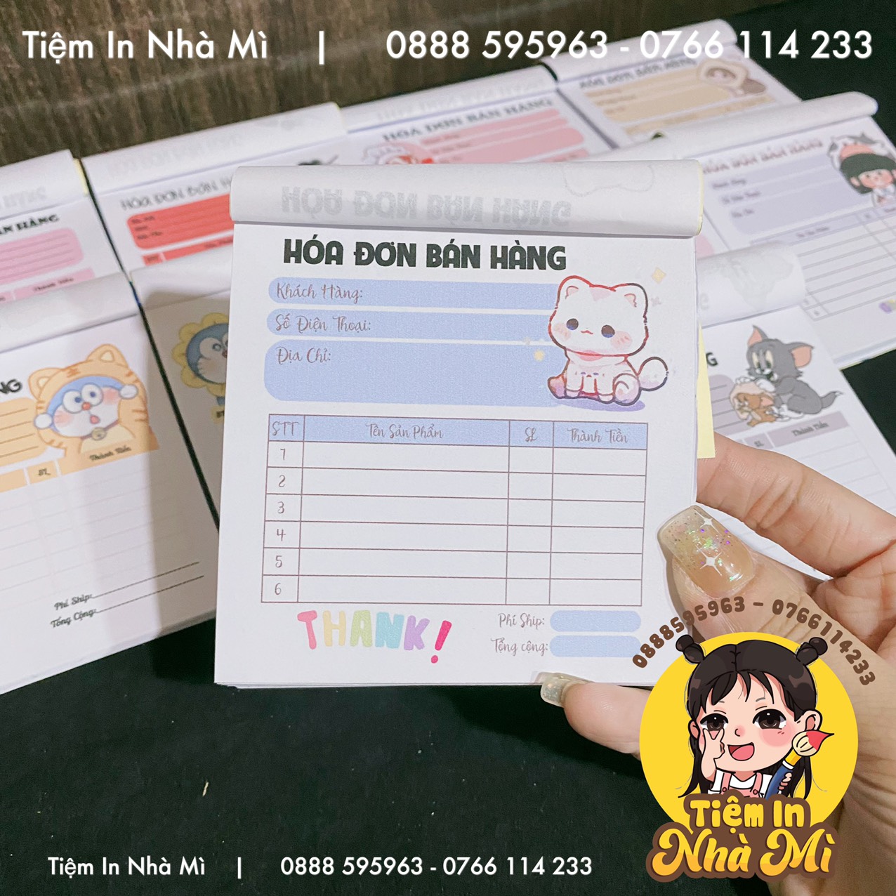 Hóa đơn bán hàng mini size 9x10cm (100trang)