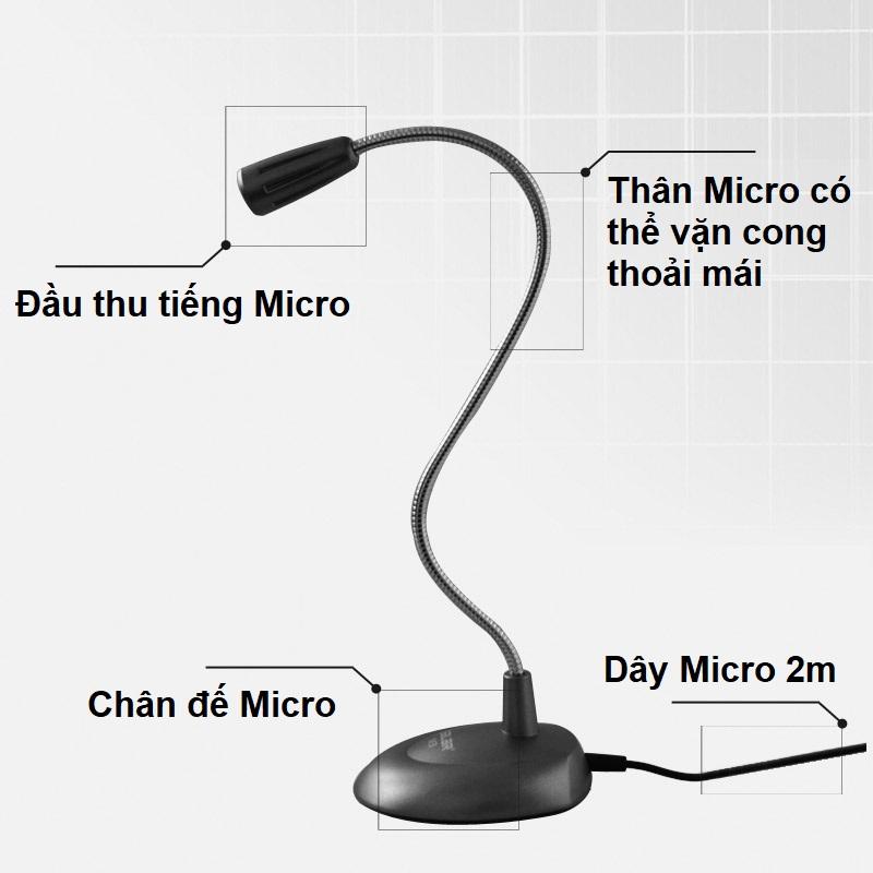 Microphone cho máy tính Salar M3 (Trắng bạc hoặc Đen)