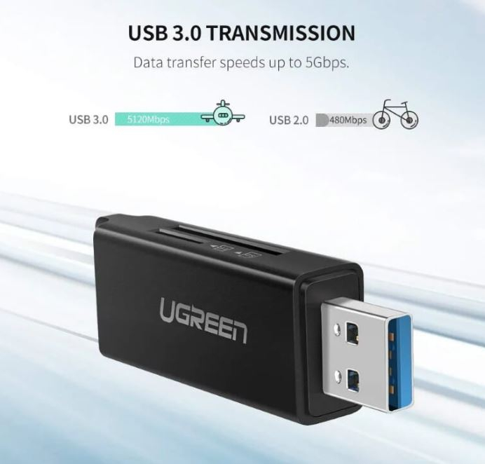 Đầu Đọc Thẻ Nhớ SD/TF USB 3.0 ( 40752 , 40753 ) Ugreen Chính Hãng
