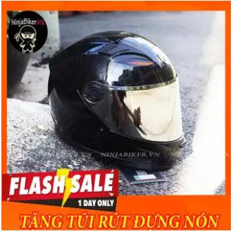 [HOT TREND]  MŨ BẢO HIỂM FULLFACE AGU ĐEN BÓNG + ĐUÔI GIÓ