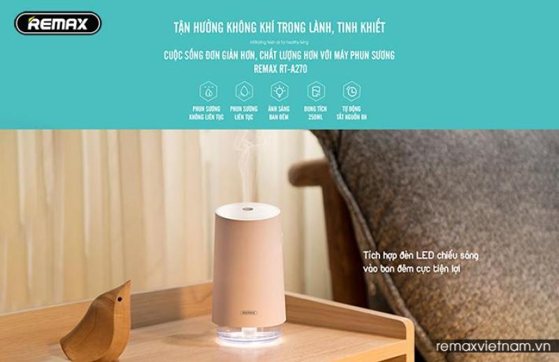 Bảng giá Máy phun sương tạo độ ẩm và khuếch tán tinh dầu Remax RT-A207