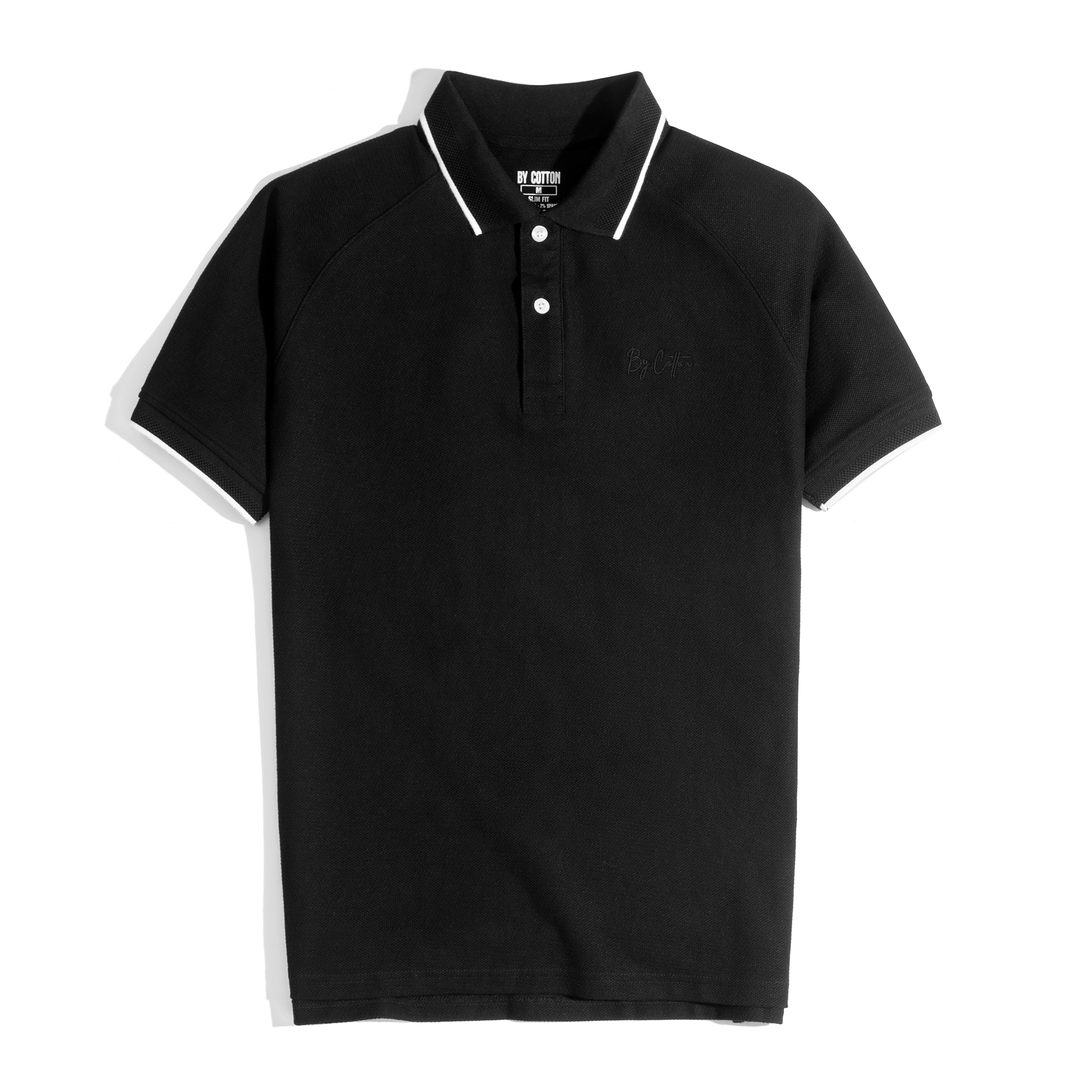Áo thun nam cao cấp polo cool piqué 3 màu đen - trắng - hồng san hô by cotton