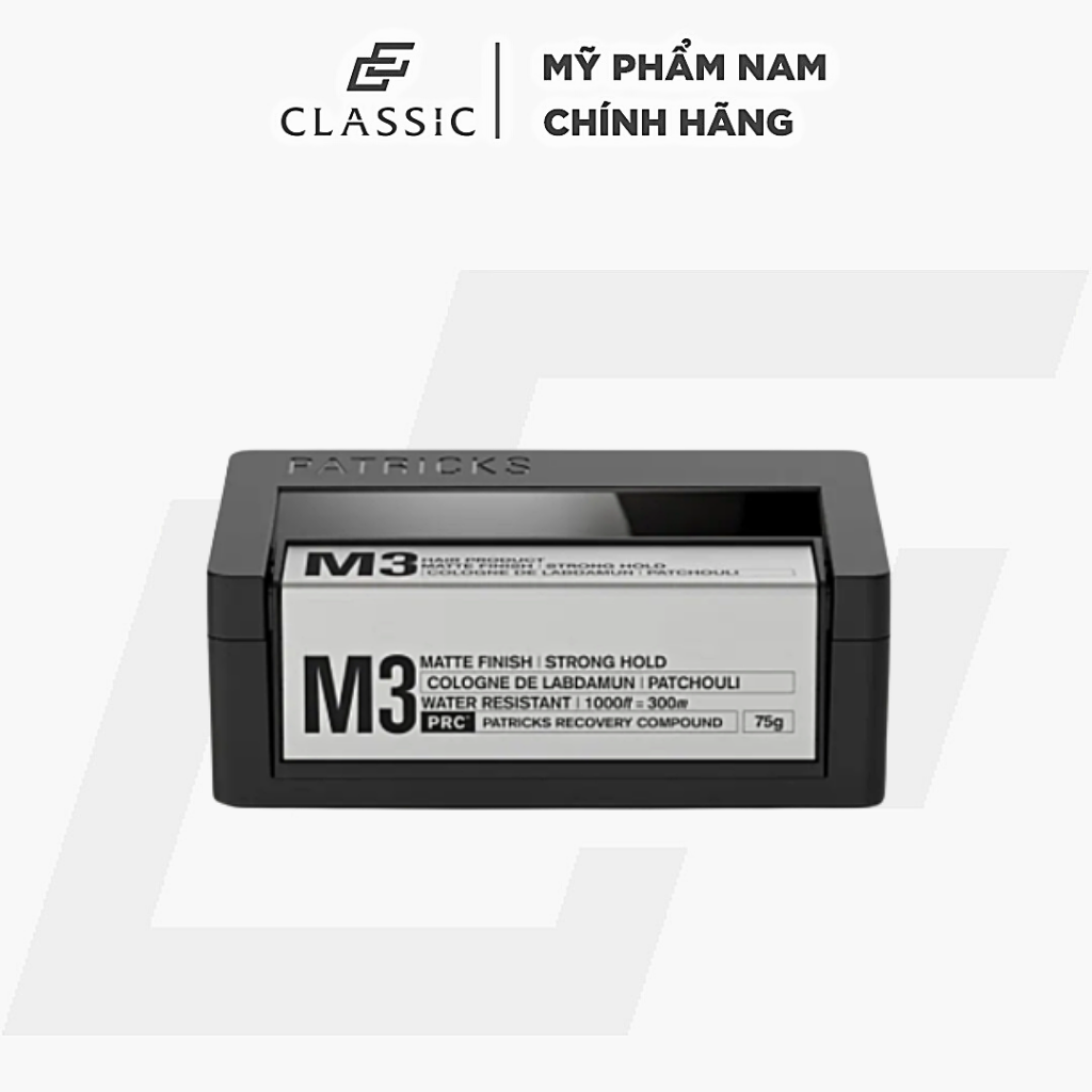 Sáp vuốt tóc patricks m3 matte finish | strong hold
