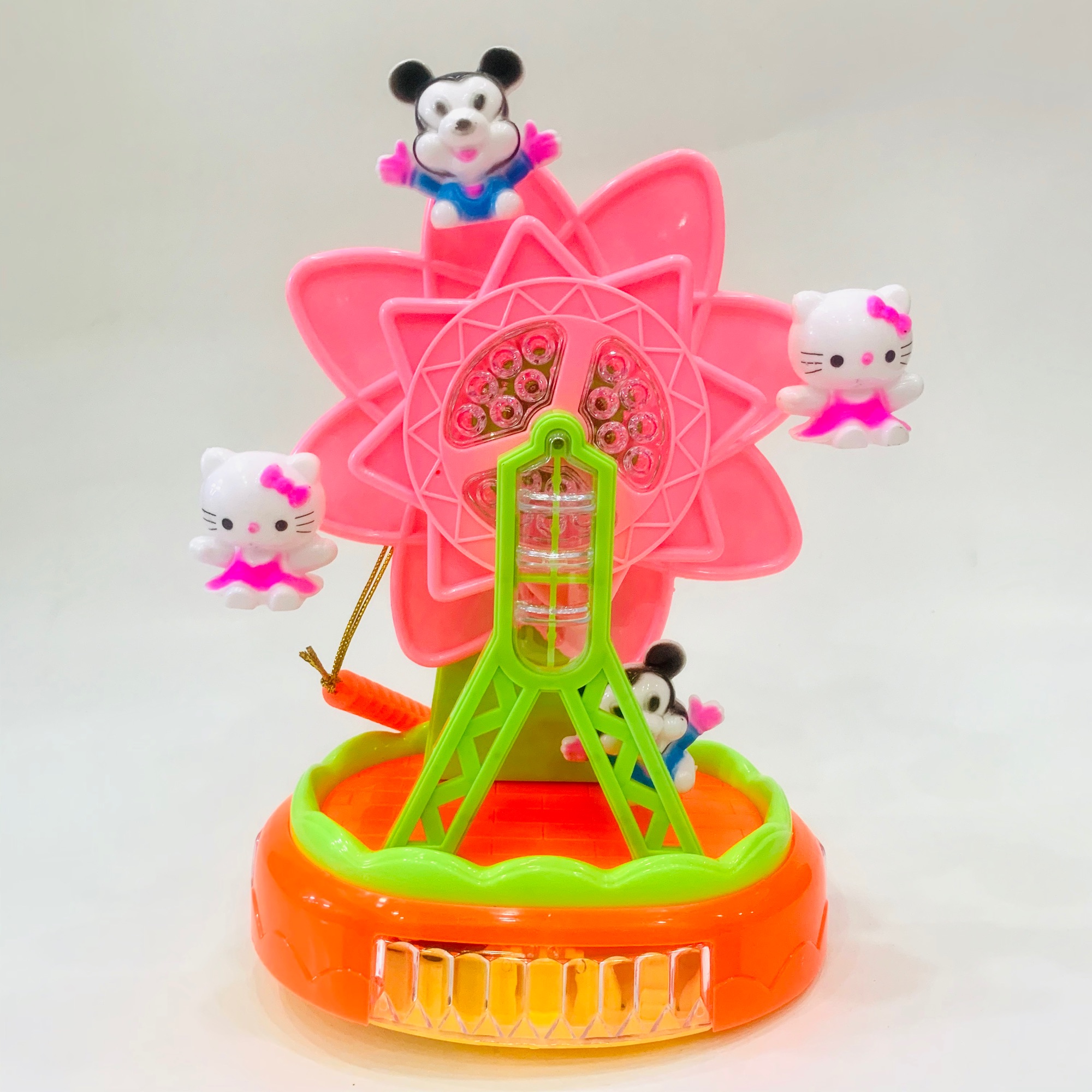 Đồ chơi lồng đèn trung thu cho bé gái hình công viên kitty và mickey có pin nhạc đèn