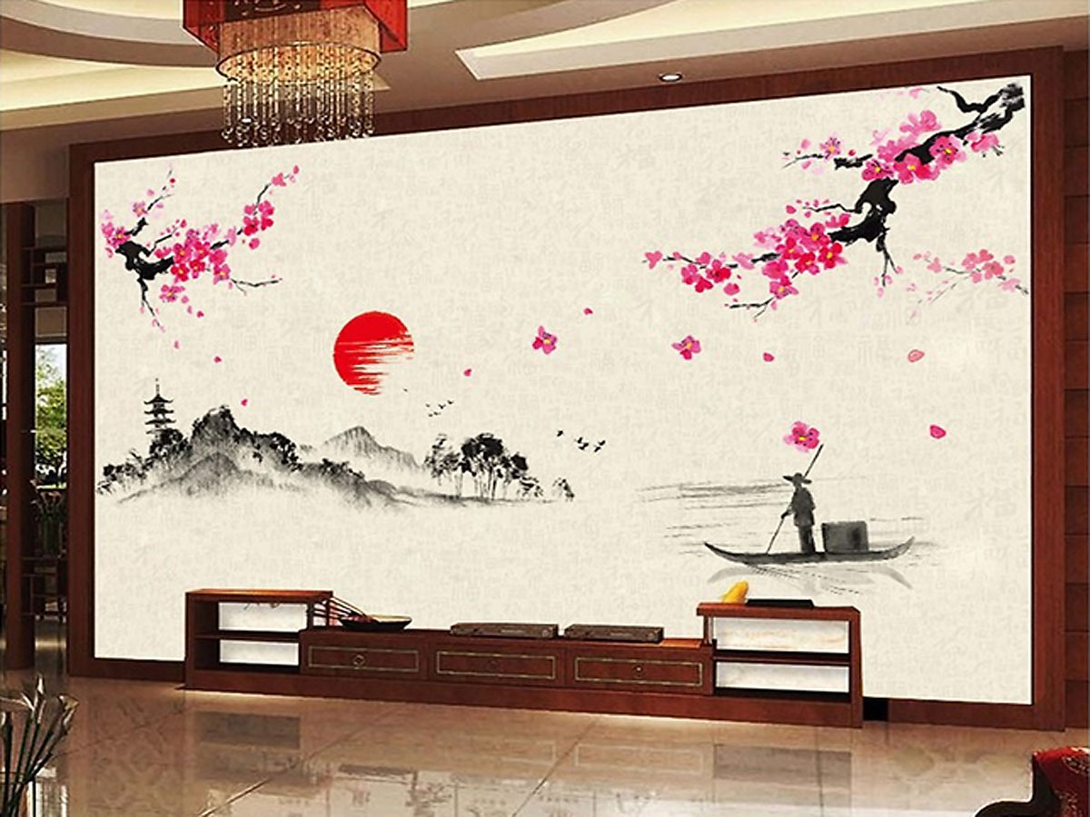 DECAL DÁN TƯỜNG TẾT TRANH SƠN THỦY 2