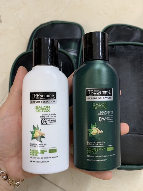 Set dầu gội và dầu xả treseme salon detox 70ml