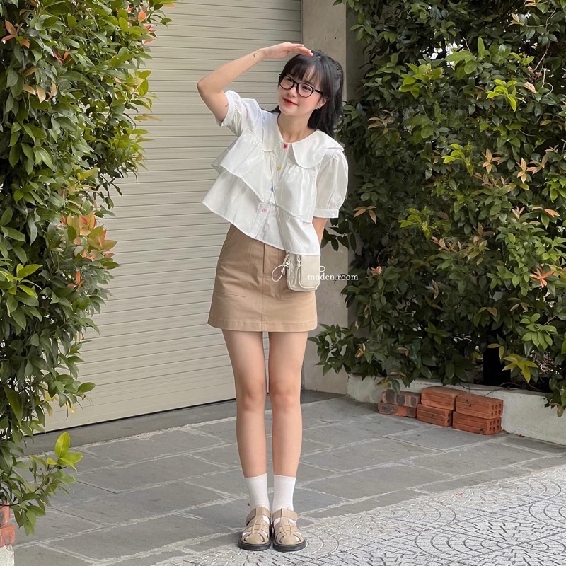 áo linen cúc hoa 2 tầng Tapi-top