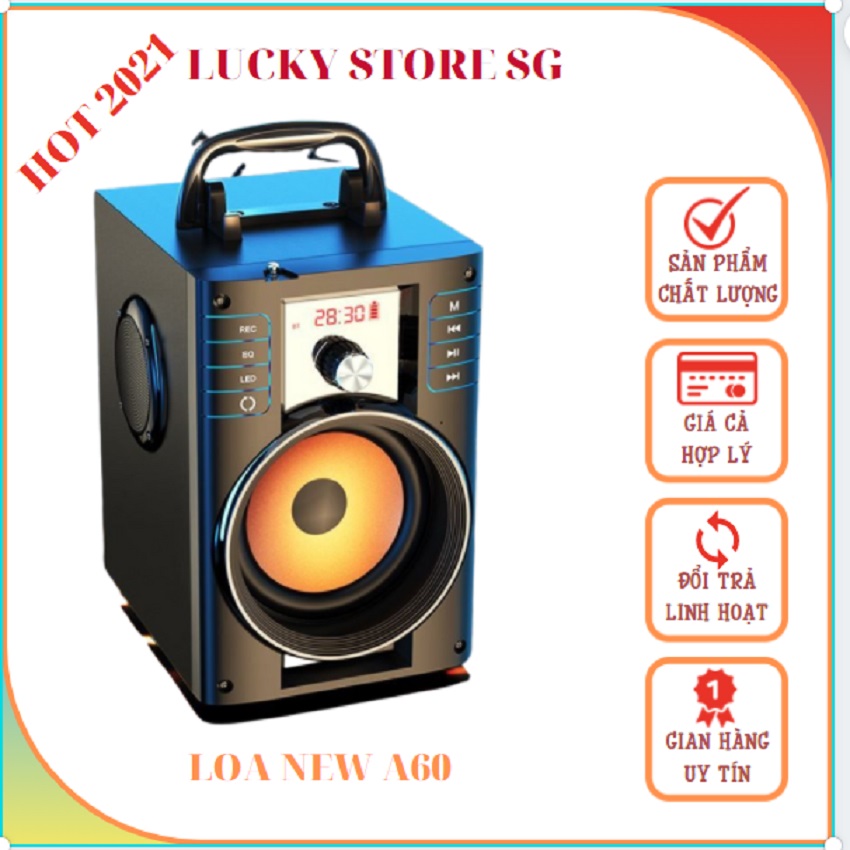 [HOT 2021] Loa Bluetooth A60, Loa Di Động Hát Karaoke Bluetooth Kiêm Trợ Giảng Độ Bền Cao , Kiểu Dáng Sang Trọng , Loa A60 Chất Lượng Âm Thanh Cực Tốt , Giá Tốt,