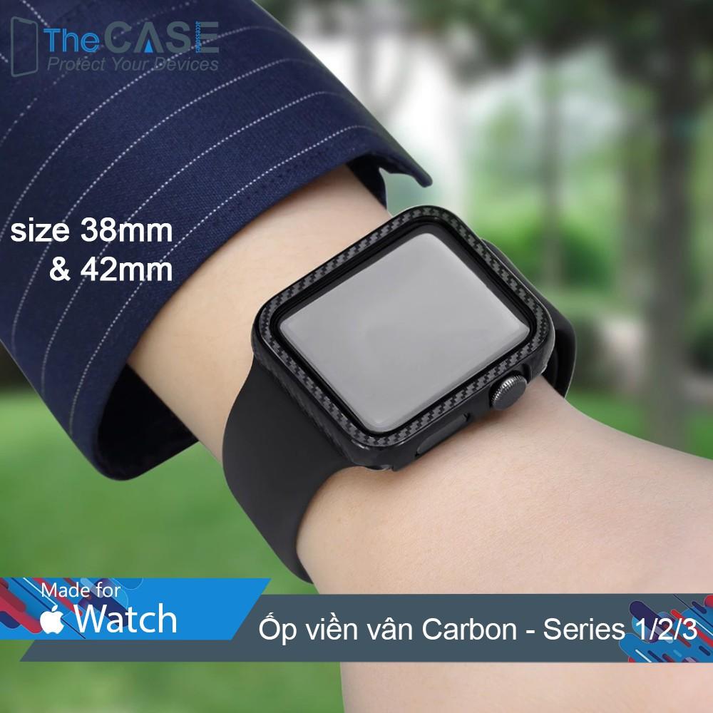 Ốp Viền Apple Watch 1/2/3 Vân Carbon Size 38mm/42mm (The Case)