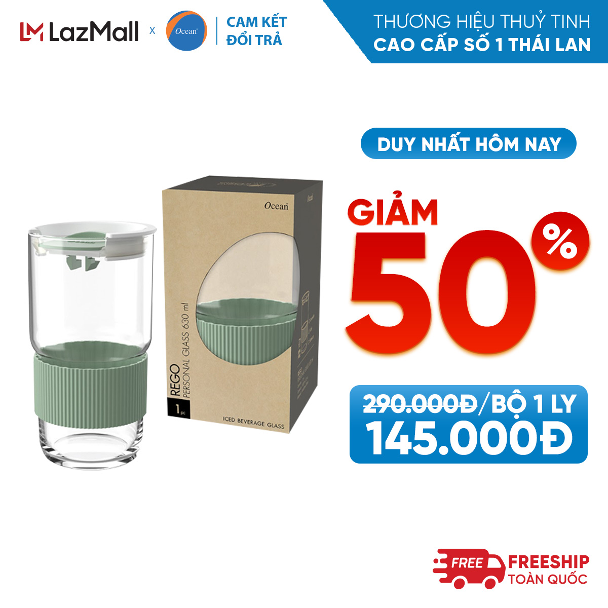 Ly thủy tinh Ocean REGO 630 ml