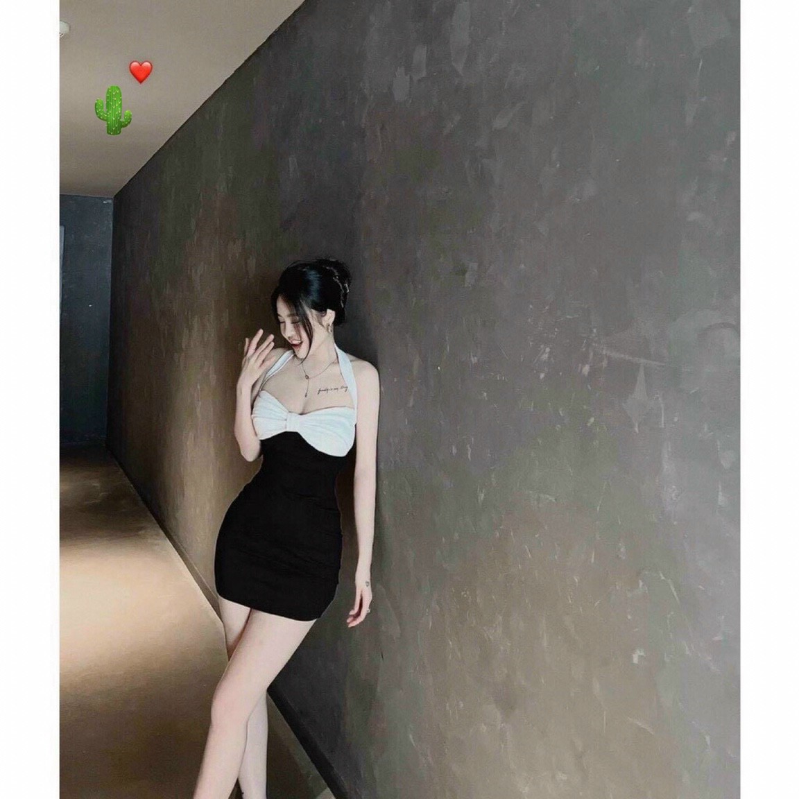 Đầm body đầm phối nơ trắng hở lưng sexy tôn dáng lissa pcmtg