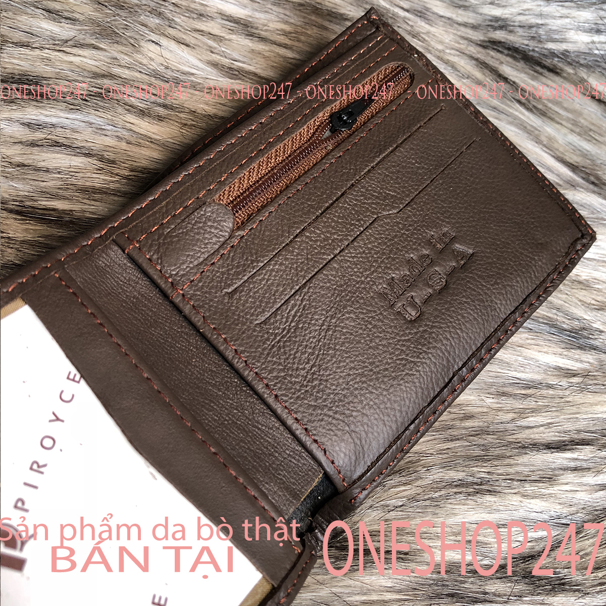 Ví da nam B4V (Nâu đỏ)