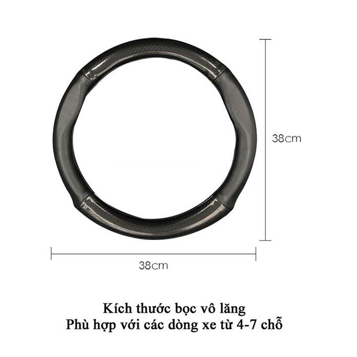 Bọc vô lăng HYUNDAI sợi CACBON cao cấp Size 38CM