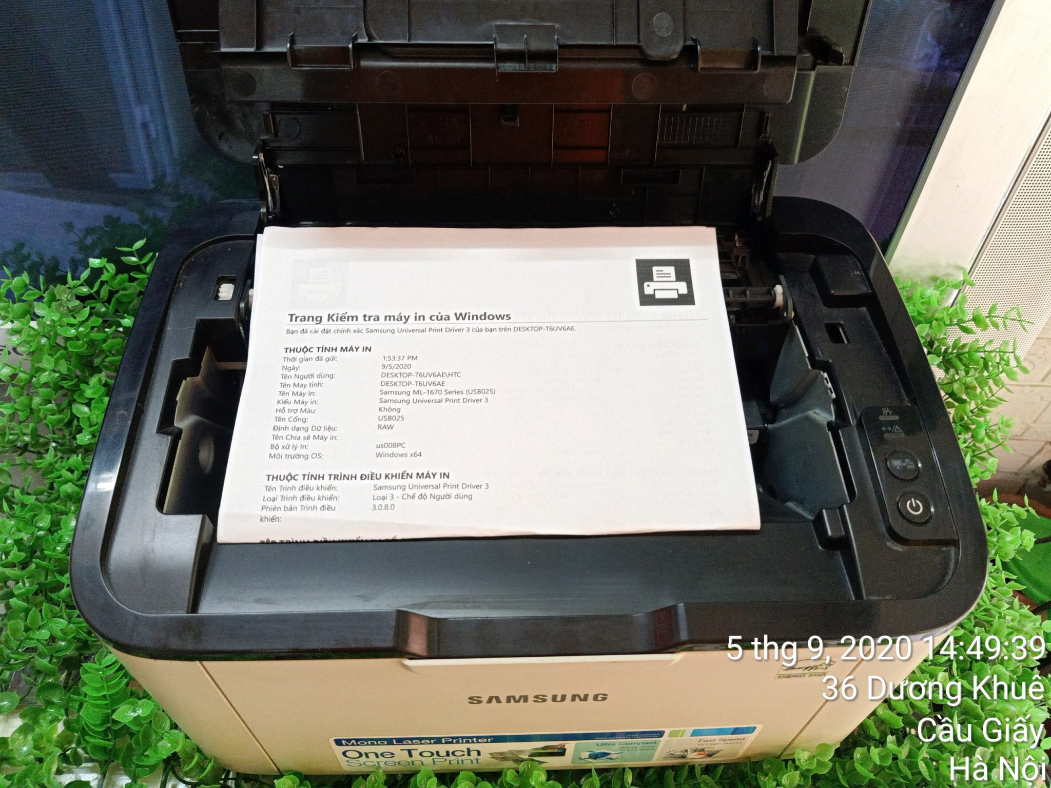 Máy in Laser đen trắng Samsung ML-1671 ( Kèm hộp mực , dây nguồn , dây USB mới )