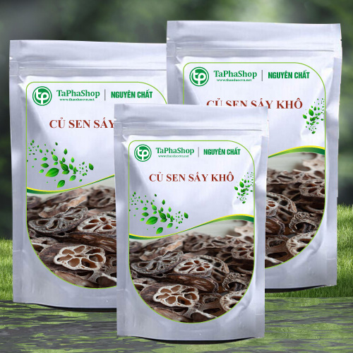 Củ sen sấy khô hàng sạch thơm cao cấp túi nhỏ loại 100g - Thảo Dược Tấn Phát
