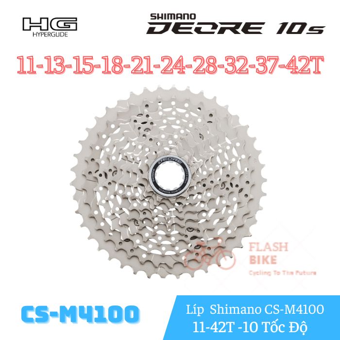 Shimano deore cs-m4100 10 speed nickel plated steel lubricants 11-42/11-46t for mtb