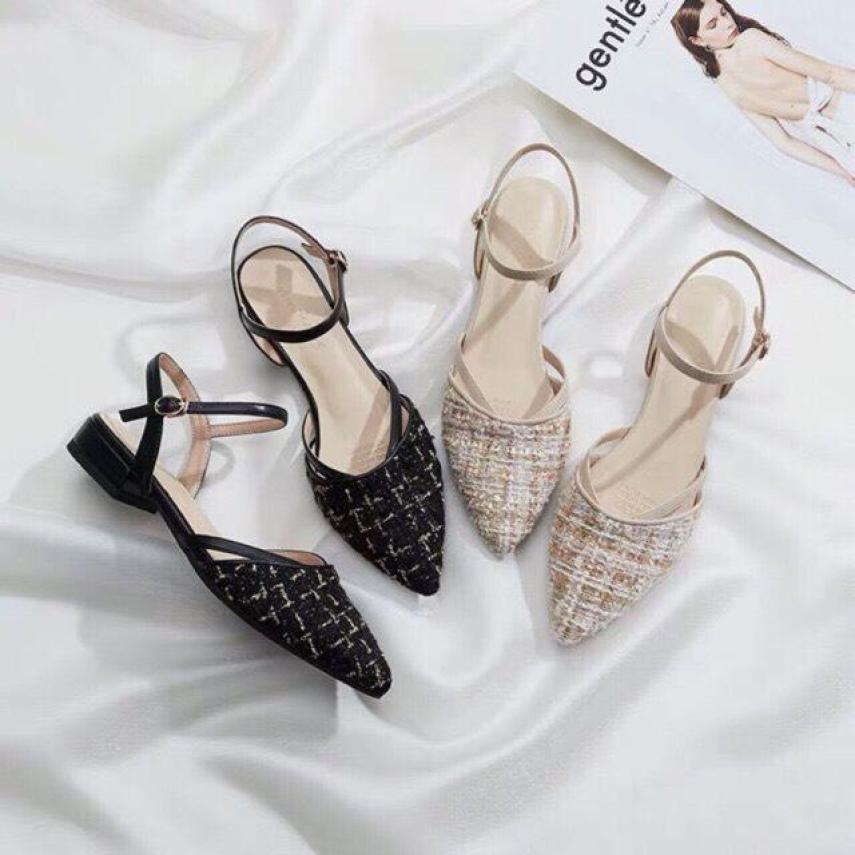 Dép sục nữ thời trang mũi nhọn có quai hậu đế 2 phân cực sang chảnh giá rẻ