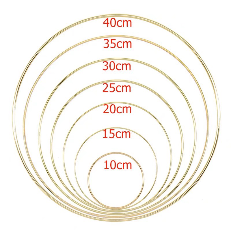 Khung sắt làm vòng nguyệt quế,vòng hoa kim loại sắt 10-40cm vòng hoa homemade/vòng kim loại cầm tay thủ công/vòng hoa vườn nhà tự làm/hoa giả thủ công