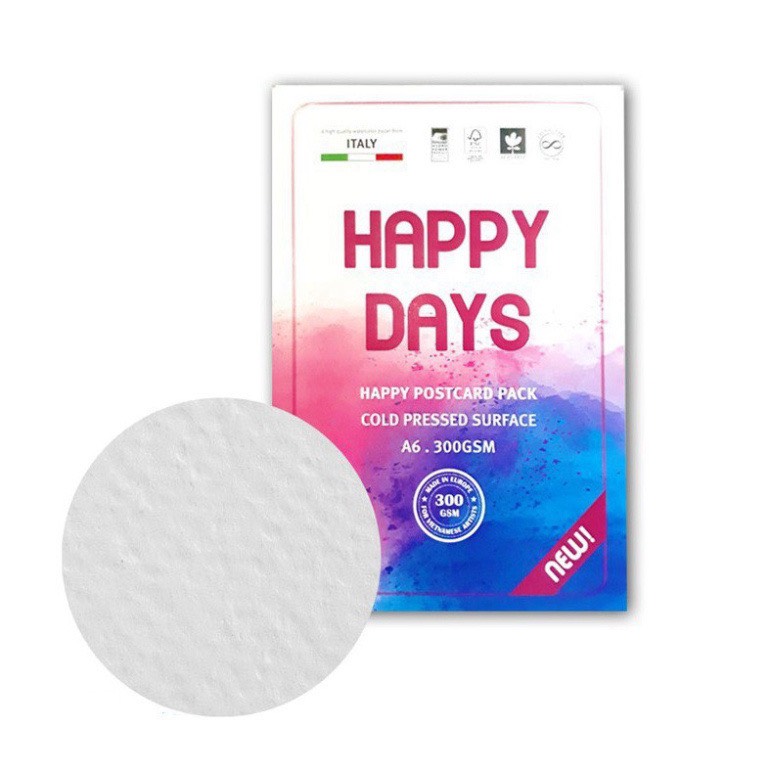 Giấy vẽ màu nước Happy Postcard 300gsm A6
