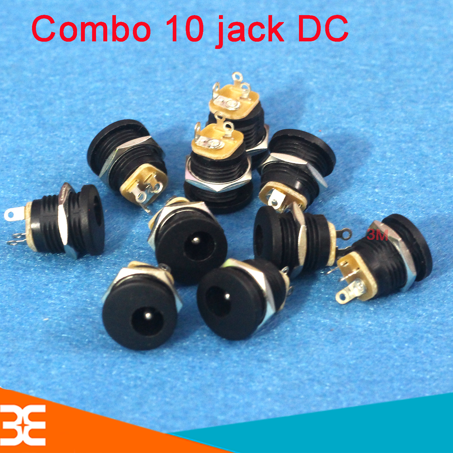Bộ 10 Jack DC Cái 5.5x2.1mm - Có Ốc Vặn