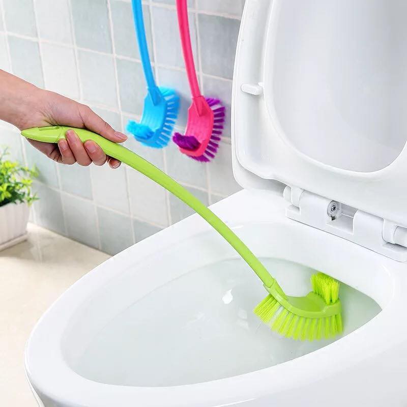 [HCM]Bàn chải cọ 2 đầu chà toilet cán dài 53cm- giao màu ngẫu nhiên.