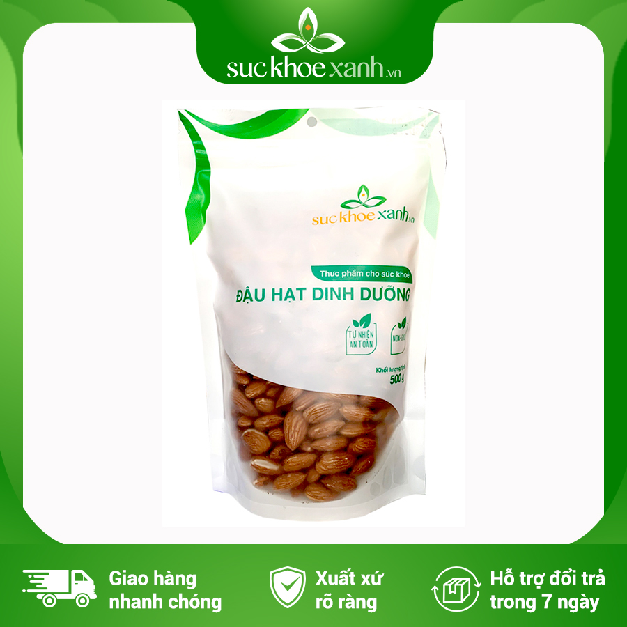 Hạnh Nhân Ăn Liền Tự Nhiên Mỹ Sức Khỏe Xanh – Bổ Sung Vitamin E -Chất Béo Tốt -Ăn Chay -Eat Clean