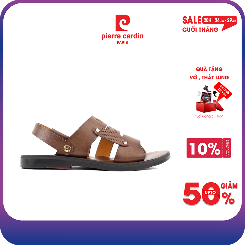Giày Sandal NamCao Cấp Pierre Cardin Chất liệu da bò nhập khẩu, đế cao su chống trơn trượt, bảo hành 12 tháng - PCMFWLG 148