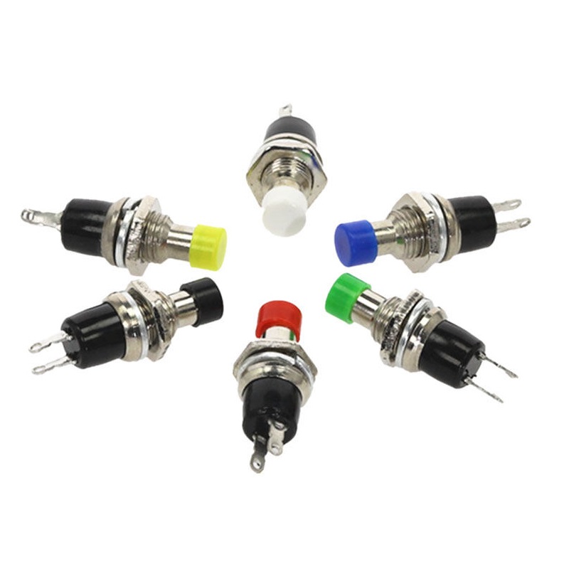 [5 cái] Nút nhấn tròn 7mm PBS-110 (Nhấn nhả)