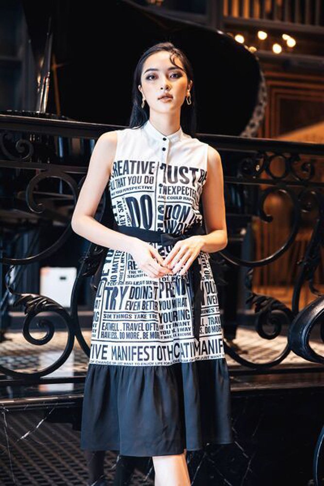 Váy sát nách cổ tàu xòe Cchat Clothes