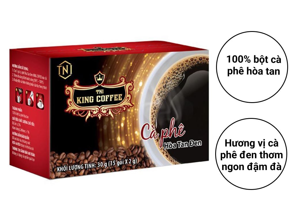 Cà phê đen TNI King Coffee 15 gói *2gr - 90491