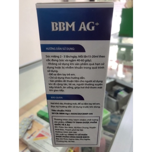 Nước súc miệng Nano Bạc BBM AG+ (Chai 250ml)