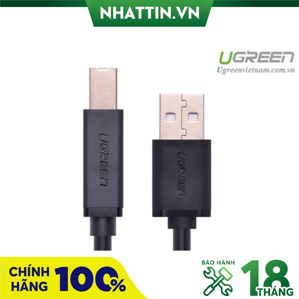 Cáp usb máy in dài 5m ugreen 10352 chống nhiễu mạ vàng - phân phối chính hãng