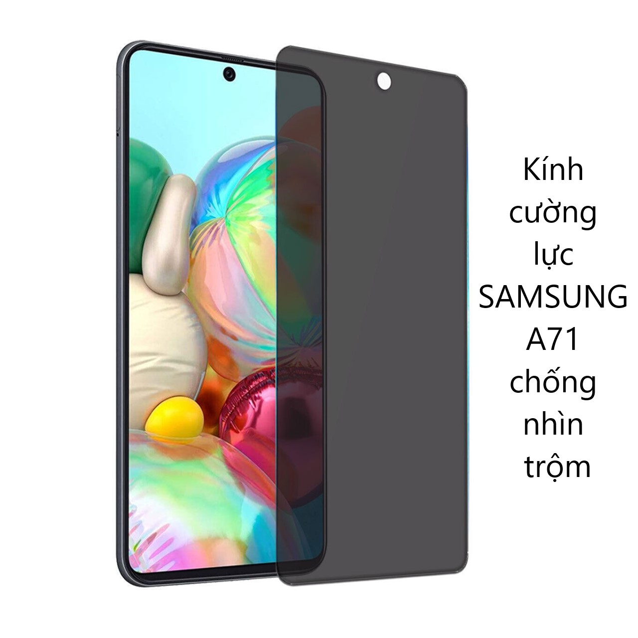 Kính cường lực Samsung A71 nhám Chống vân tay/ Chống nhìn trộm/ Full màn hình/ Không viền màu/ Ốp trong chống sốc