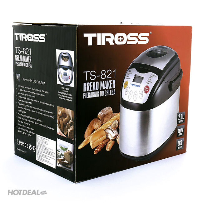 Máy làm bánh mì Tiross 12 chức năng ( 600W ) TS821