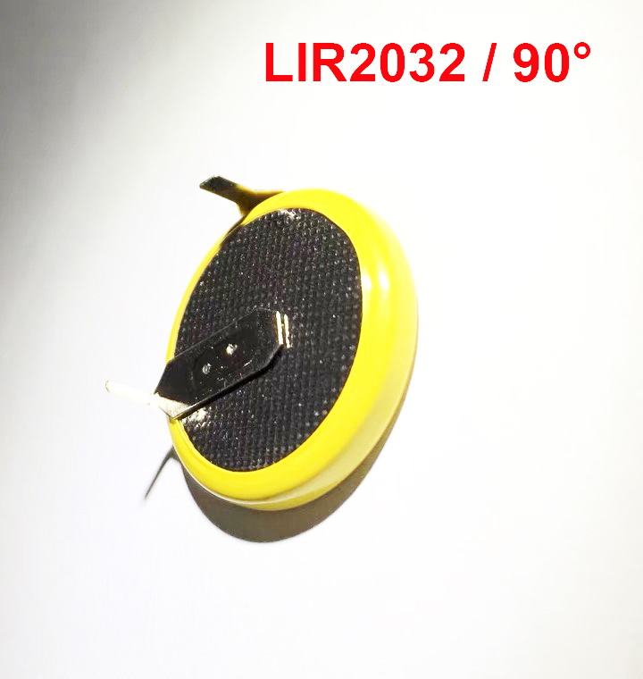 Pin sạc LIR2032 3.6V chân hàn 90 độ