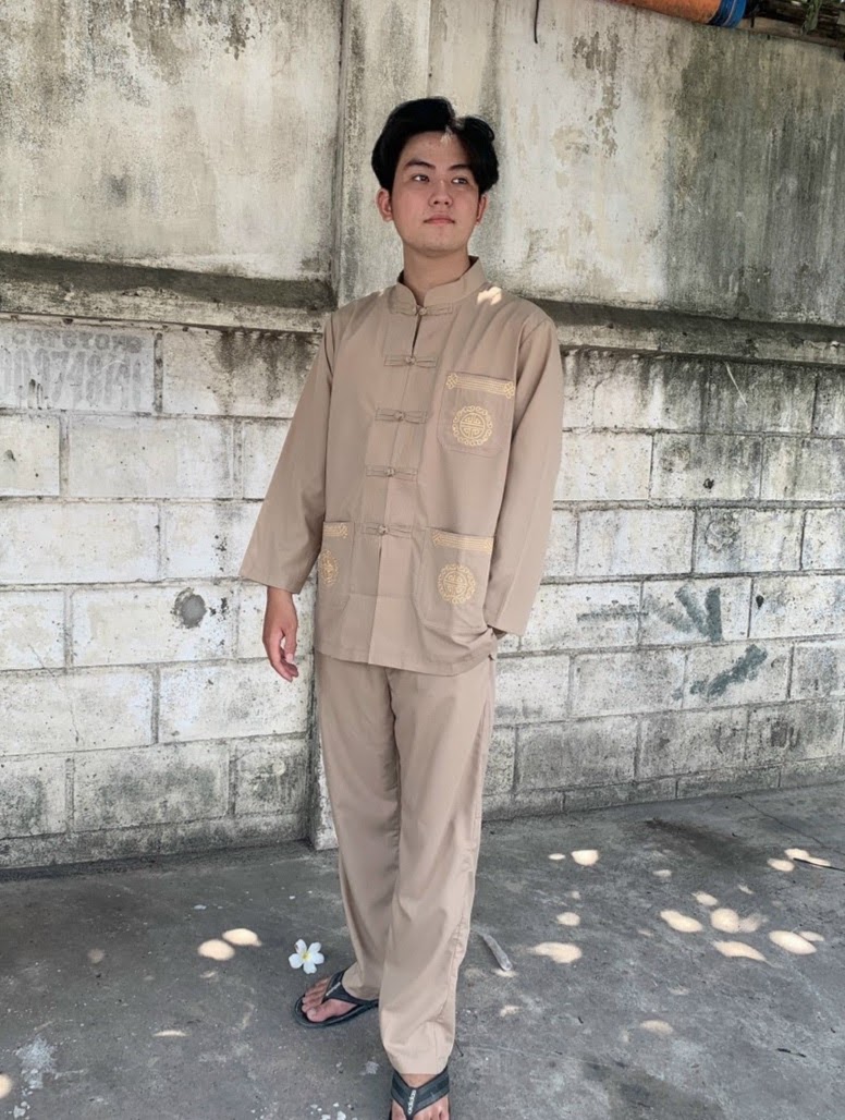 Đồ lam đi chùa nam, đồ phật tử vải kate mẫu lãnh tụ dài tay