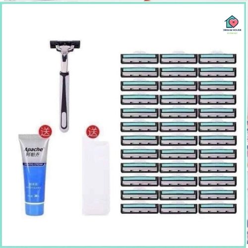 Dao cạo râu lưỡi kép, bộ dao cạo râu lưỡi kép, bộ dao cạo râu và 36 lưỡi kép Tặng kèm lọ kem cao cạo râu GÍA SIÊU RẺ