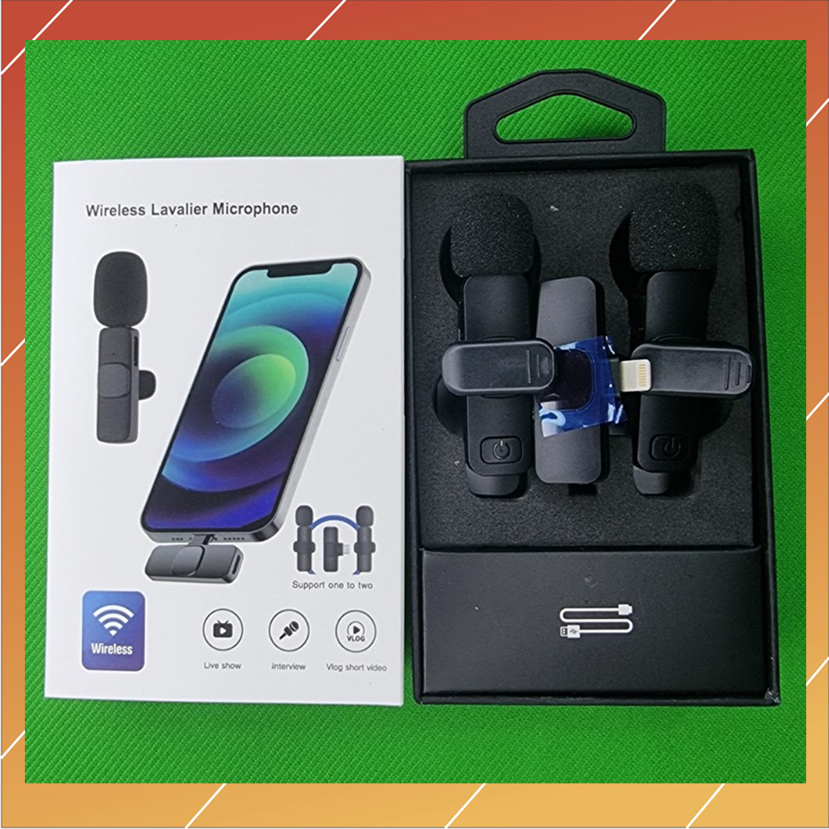 Micro thu âm cài áo K9 Pro kết nối điện thoại dùng quay video, livetream, tiktok, youtube