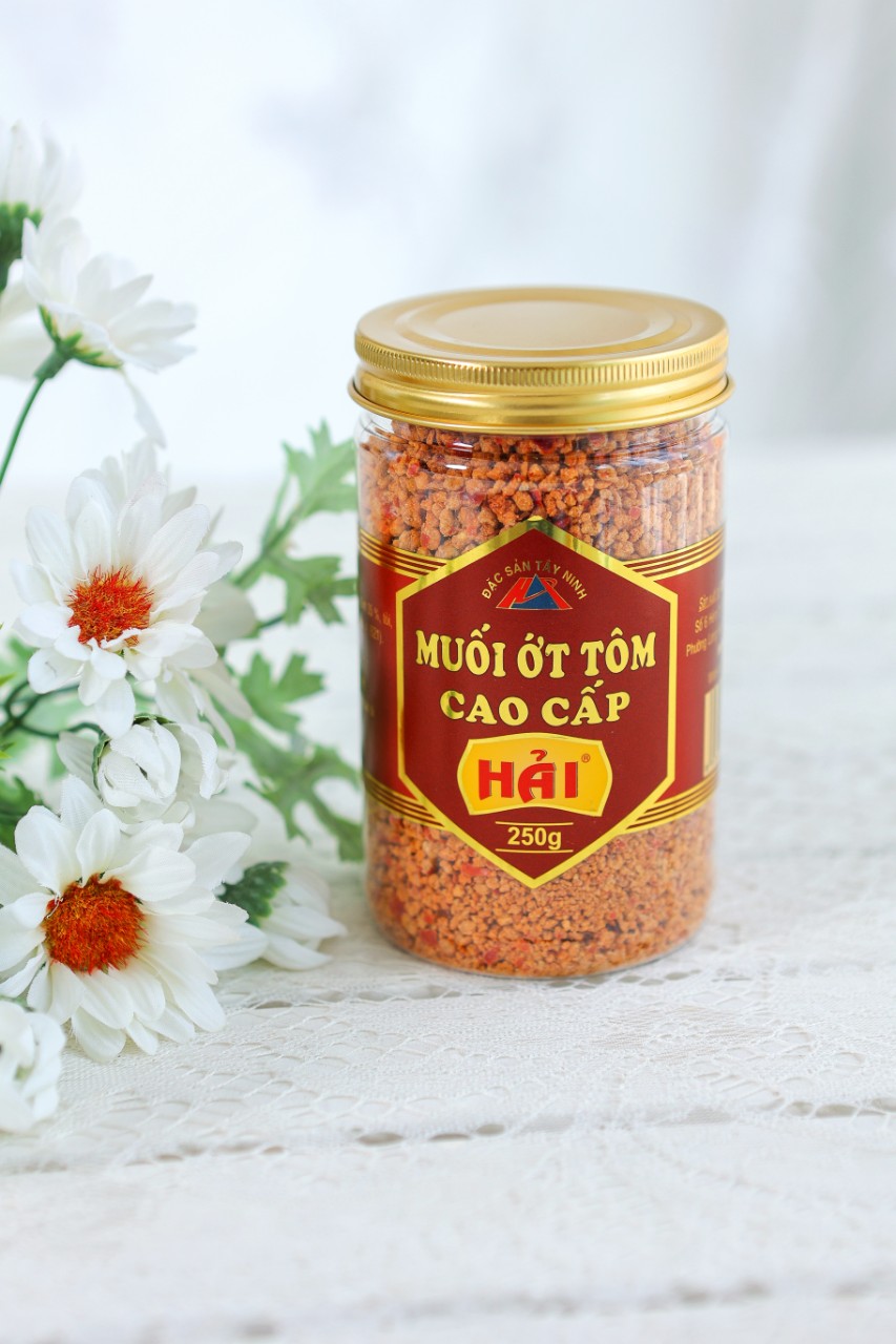 Muối ớt tôm cao cấp (hũ nắp nhôm sang trọng) muối Hải Tây Ninh
