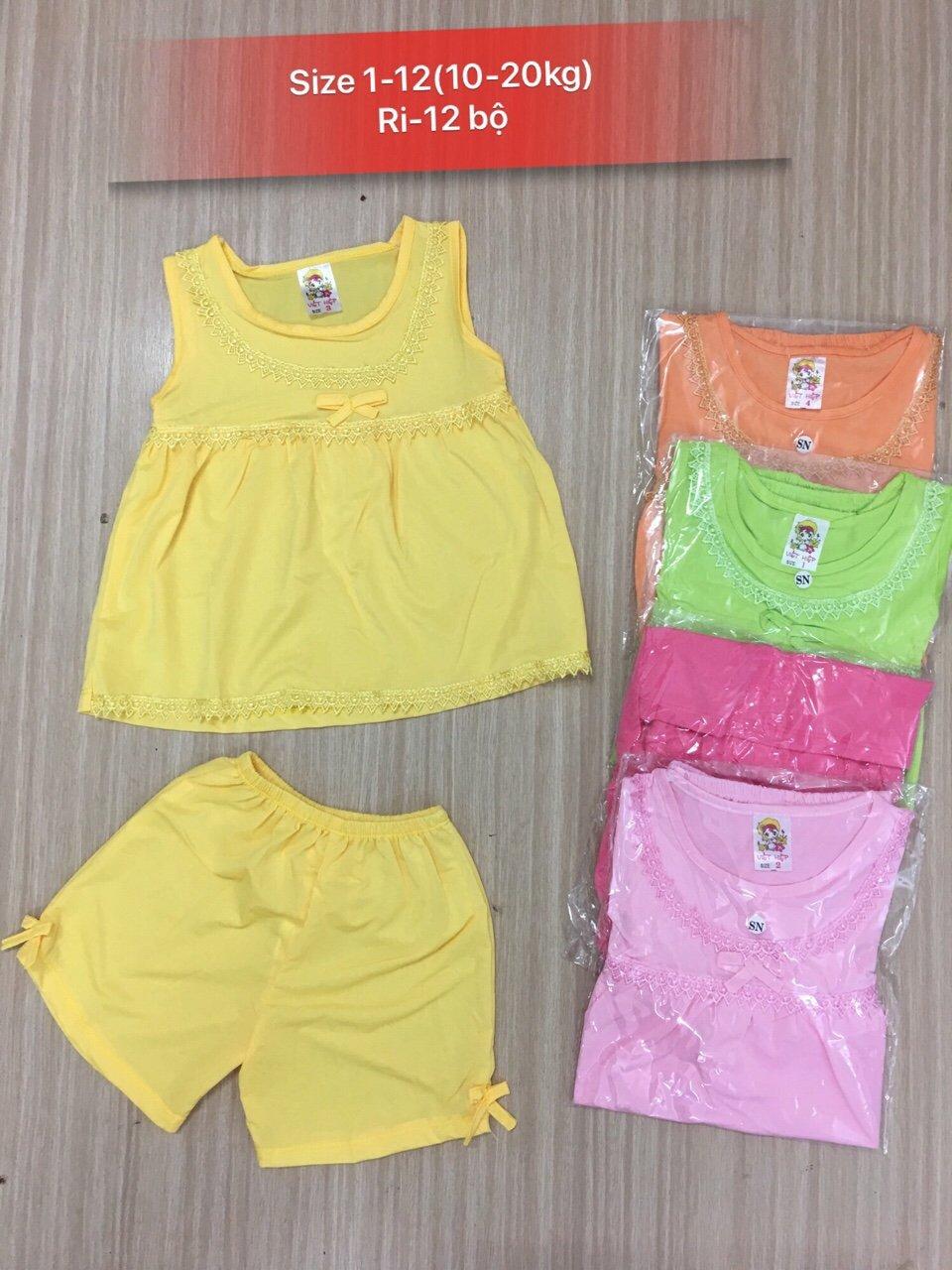 Combo 4 bộ đồ thun lạnh cho bé ,gái 5-27kg