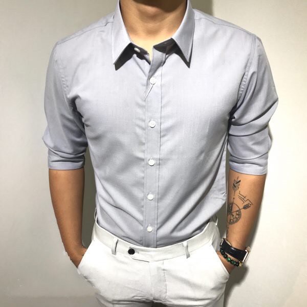 Áo Sơ Mi Nam Công Sở Dài Tay Vải Lụa Nhiều Màu Giá Tại Xưởng