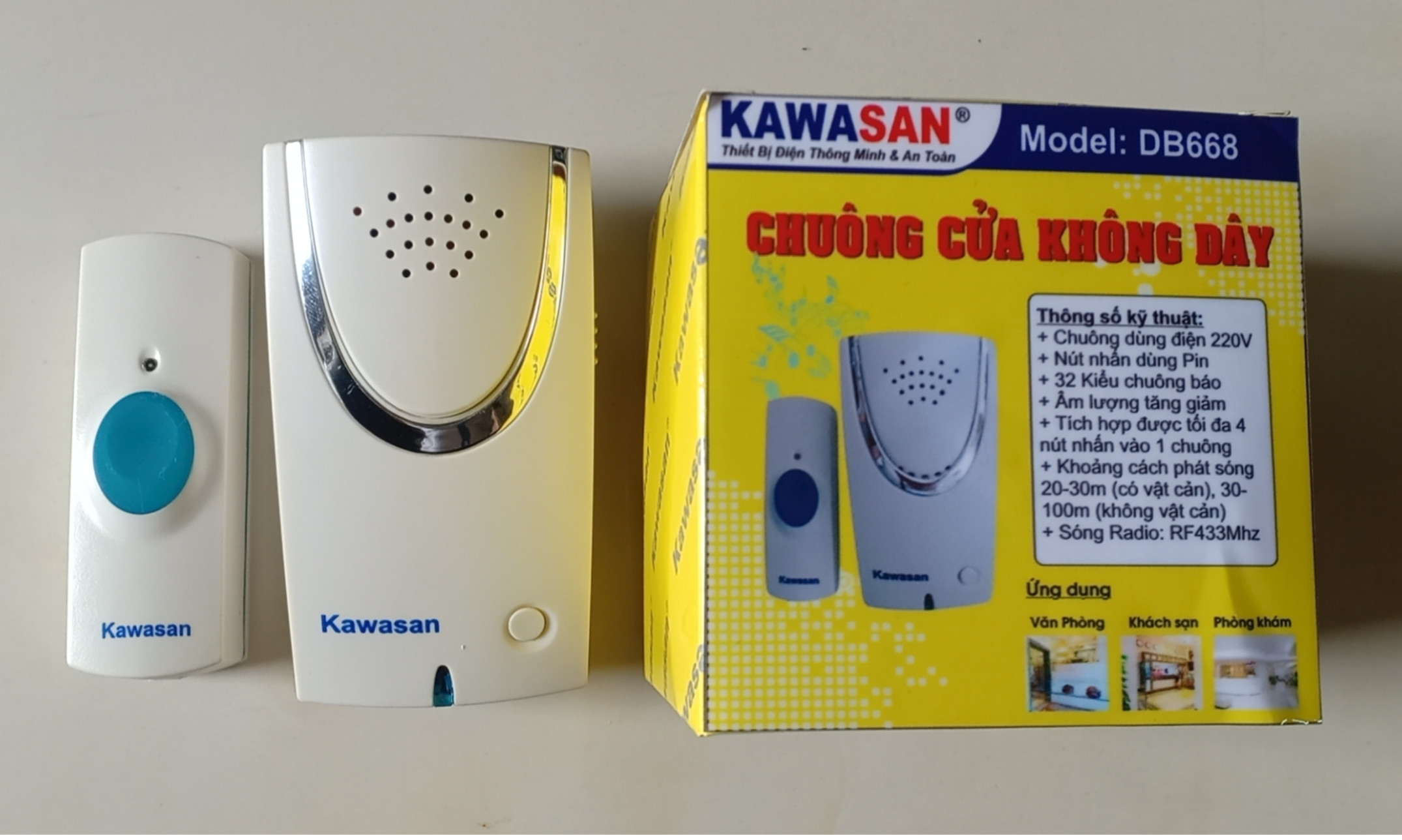 CHUÔNG CỬA KHÔNG DÂY DB668