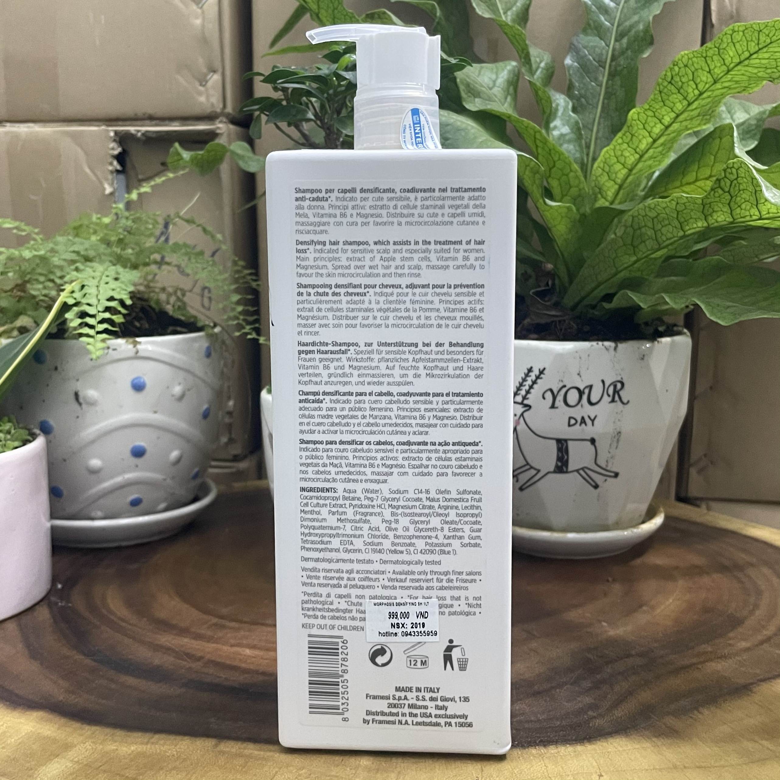 Dầu gội FRAMESI chăm sóc tóc rụng và kích thích mọc tóc Morphosis Densifying Shampoo 1000ml