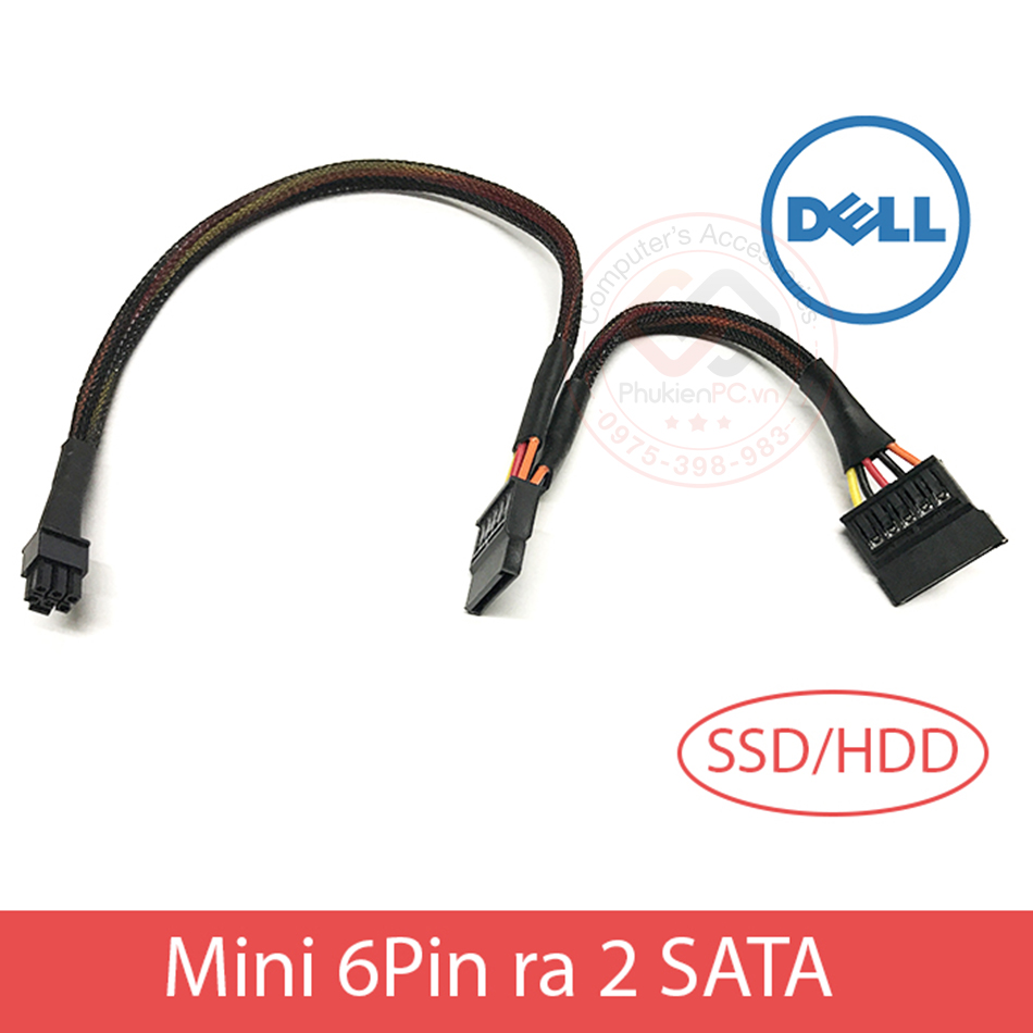 Mini 6pin to 2 port sata adapter cable for dell 3653 3650 3655 3252 3668 computer