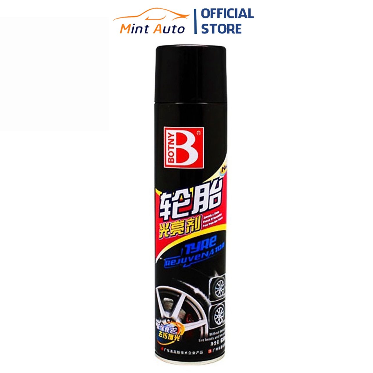 Black tire repair car tyre balloon spray for Botny b-1107 tire capacity 650ml